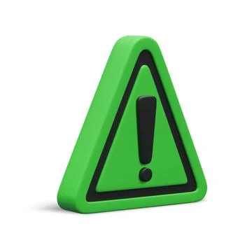 3d realistic triangle warning sign with exclamation mark isolated on white ba Stock-Illustration