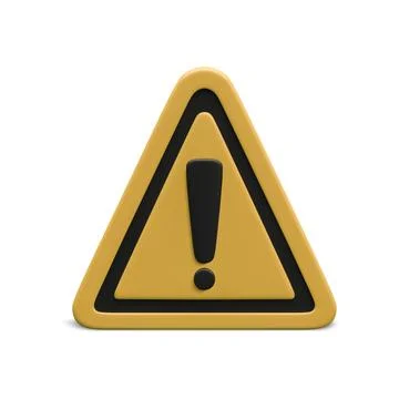3d realistic triangle warning sign with exclamation mark isolated on white ba Stock-Illustration