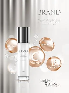 3d realistic vector background cosmetic ads. Stock Illustration