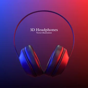 3d realistic vector headphones. Stock Illustration