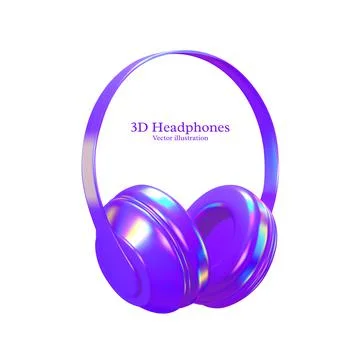 3d realistic vector headphones. Stock Illustration