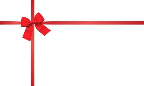3d realistic vector icon illustration. Red silky ribbon with a bow. Isolate.. Stock Illustration