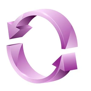 3D realistic vector illustration of circle arrow symbol refresh or reload Stock Illustration
