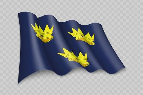 3D Realistic waving Flag of Munster is a region of Ireland 스톡 일러스트