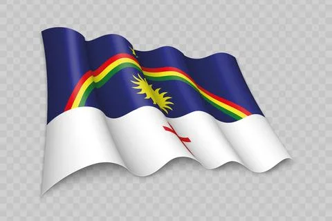 3D Realistic waving Flag of Pernambuco is a state of Brazil Stock Illustration