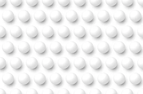 3D realistic white circle ball sphere seamless pattern background and texture Stock Illustration