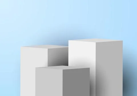 3D realistic white pedestal rectangular box studio room with light product sh 스톡 일러스트