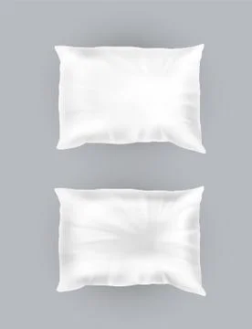 3d realistic white pillows. Template, mockup Stock Illustration