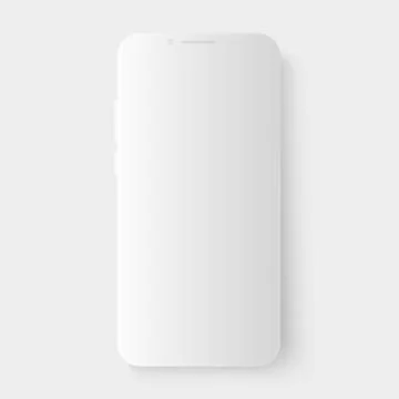 3d realistic white vector smartphone template with smooth shadow. Empty blank Stockillustratie