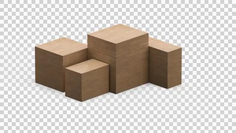 3D Realistic Wooden Object Illustration