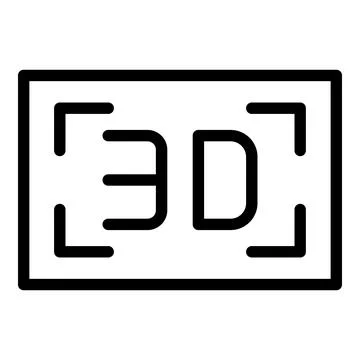 3d reality icon outline vector. Camera angle Illustrazione stock