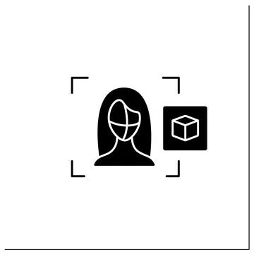3d recognition glyph icon Stock Illustration