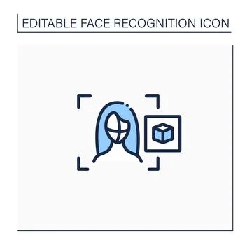 3d recognition line icon 스톡 일러스트