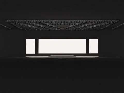 3d Rectangular event Empty stage front view with rectangular screen Stock Illustration