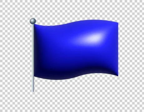 3D rectangular gradient blue flag icon on transparent background Stock Illustration