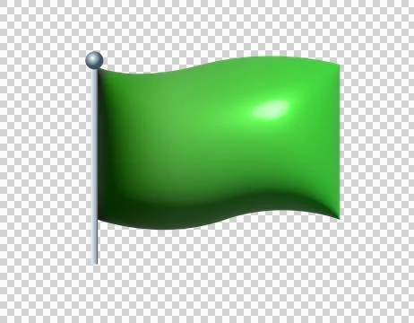 3D rectangular gradient green flag icon on transparent background Illustrazione stock