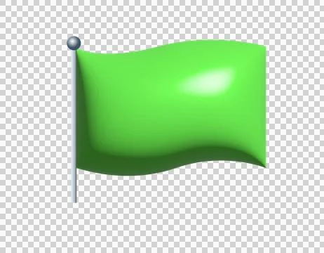 3D rectangular gradient green flag icon on transparent background イラスト素材