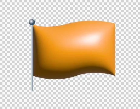 3D rectangular gradient orange flag icon on transparent background Stock Illustration