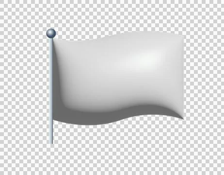 3D rectangular gradient white flag icon on transparent background Stock Illustration