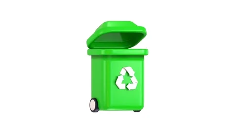 3d recycle and trash bin icon animation Stock-Footage 312117836