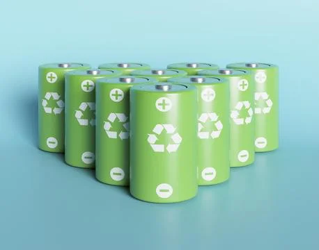 3d recycle batteries Stock Photos