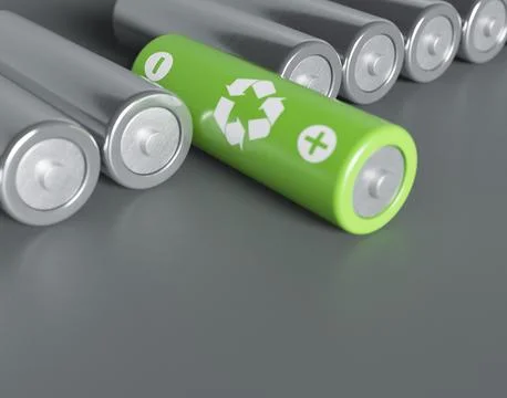 3d recycle batteries Stock Photos