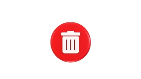 3d recycle bin icon with circle button icon animation Stock Footage 314735345