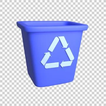 3d recycle bin icon. Illustration isolated on white Stock Illustration