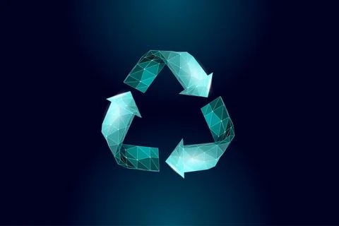 3D recycle plastic symbol. Environment safety urban recycling industry. Organic Stock Illustration