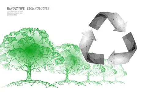 3D recycle plastic symbol. Environment safety urban recycling industry. Organic Stock Illustration