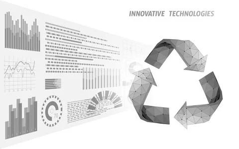 3D recycle plastic symbol. Environment safety urban recycling industry. Organic Stock Illustration