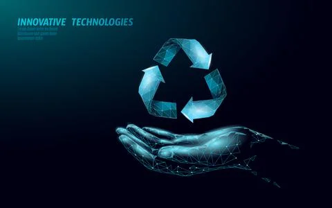 3D recycle plastic symbol. Environment safety urban recycling industry. Organic Stock-Illustration
