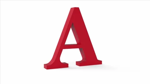 3d red alphabet video on white isolated background Stock Footage 165196357