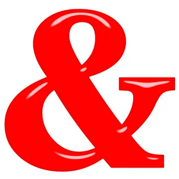 3D Red Ampersand Stock Illustration