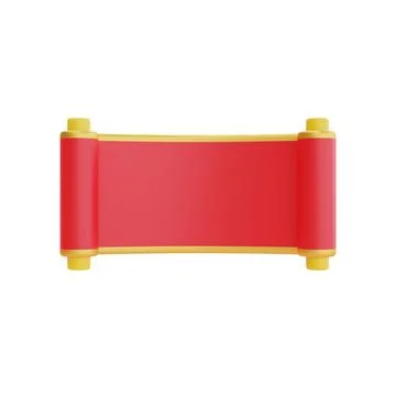 3D red ancient scroll isolated, decoration for Chinese new year, Chinese Fe.. Stock Illustration