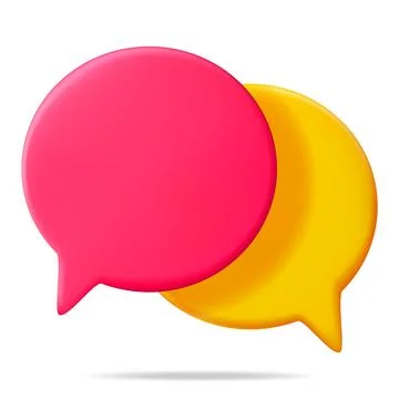 3D Red and Yellow Blank Speech Bubble Illustrazione stock