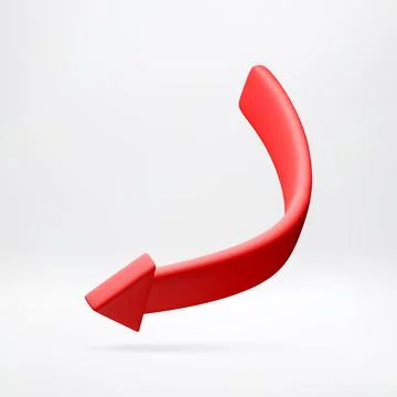 3D Red arrow pointing downward Stock Illustration