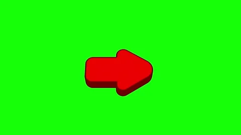 3D Red Arrow Pointing Right on Green Screen Background Stock Footage 335633850