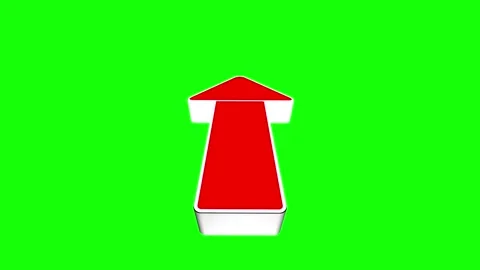 3D Red Arrow Pointing Upwards on Green Screen Background Stock Footage 335633826