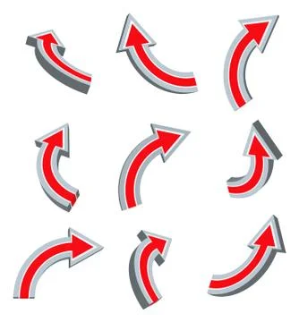 3d red arrow set Stock Illustration