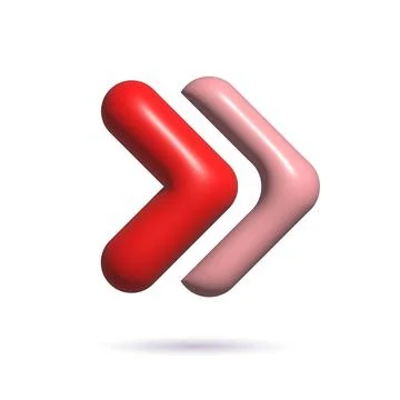 3d red arrow for web and UI design. Stock Illustration