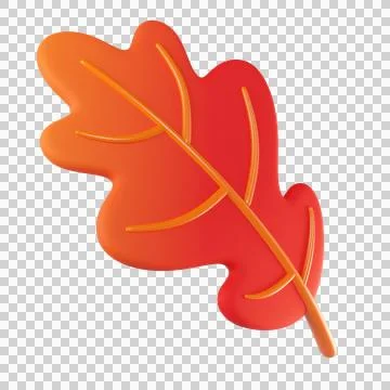 3D red autumn oak leaf Stock Illustration