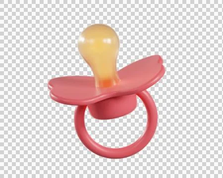 3d red Baby Pacifier Stock Illustration