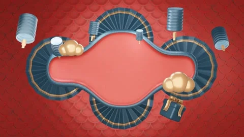 3D red background chinese new years with minimalist red board Stock Footage 257511000