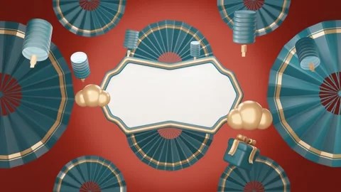 3D red background chinese new years Stock Footage 257511193