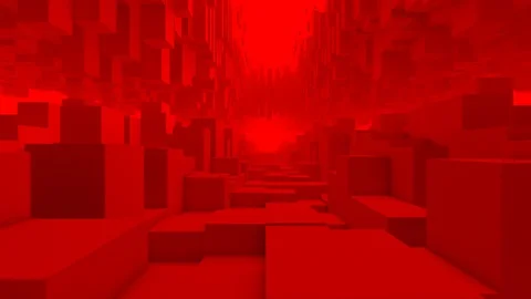 3d red background loop video with cubes Stock Footage 121372539