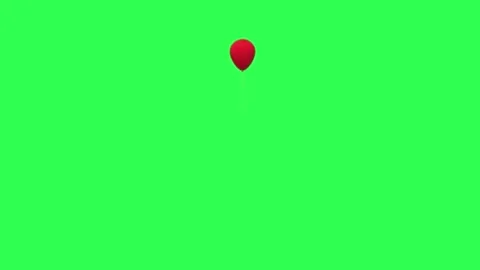 3D Red Balloon Floating in the Air Green Screen Background Stock-Footage 303380916