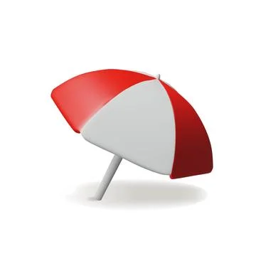 3d red beach umbrella 2 Illustrazione stock