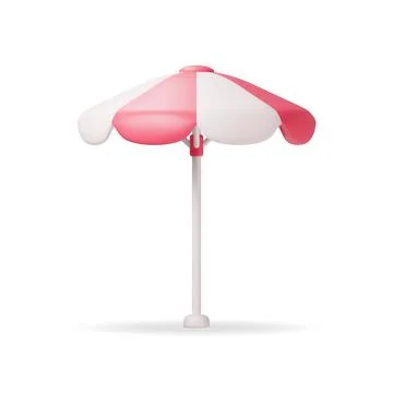 3d Red Beach Umbrella Illustrazione stock