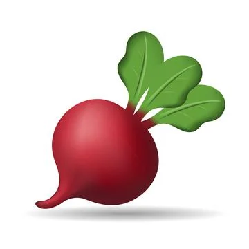 3d red beetroot vegetable illustration isolated on white Illustrazione stock